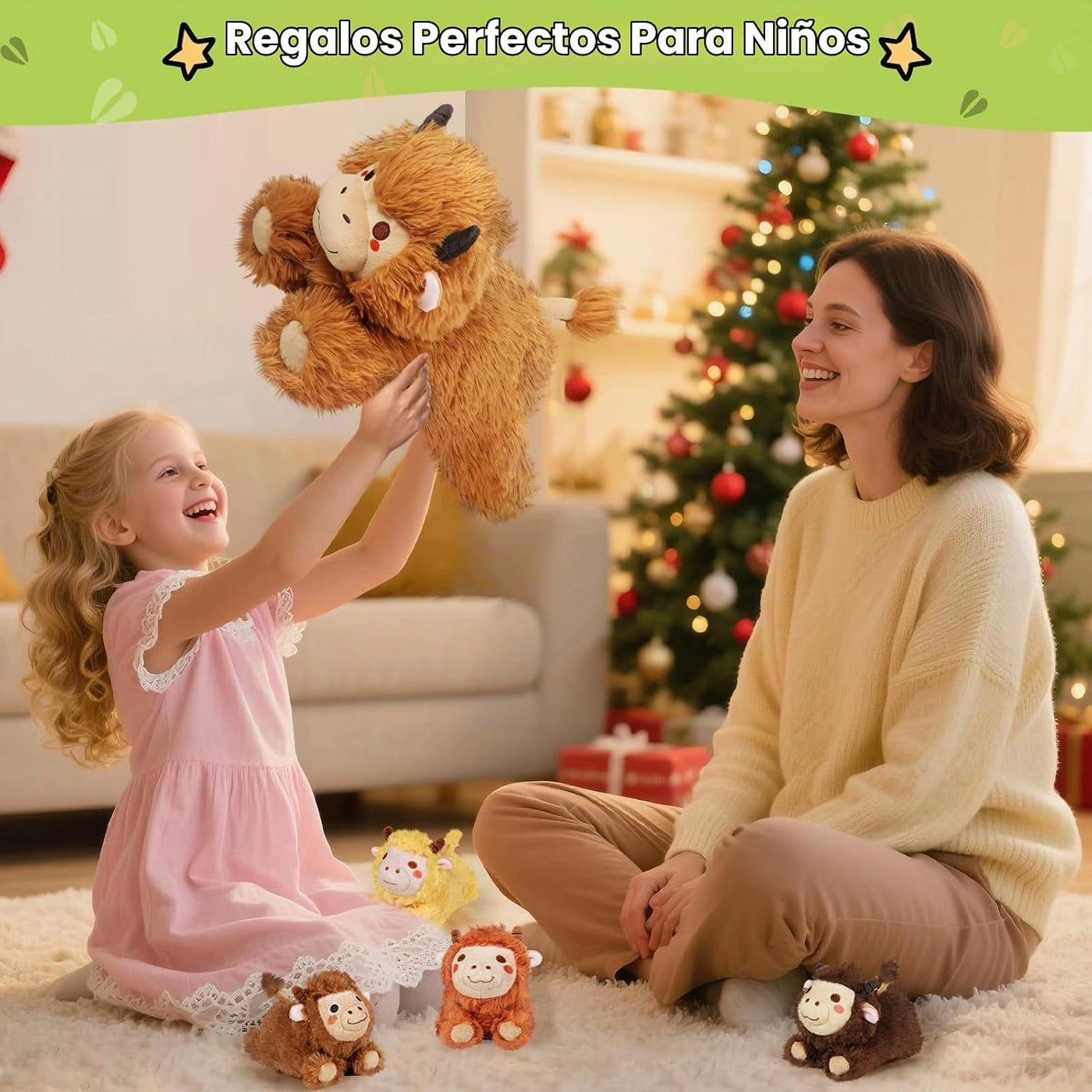 KMUYSL Highland Cow - Animal de peluche para niñas de 0 1 2 3 4 5 6...