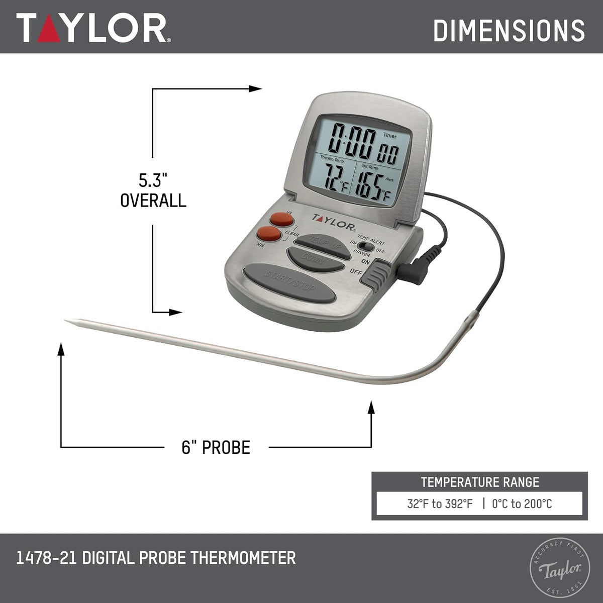 Taylor Precision Products programable con temporizador de lectura i...