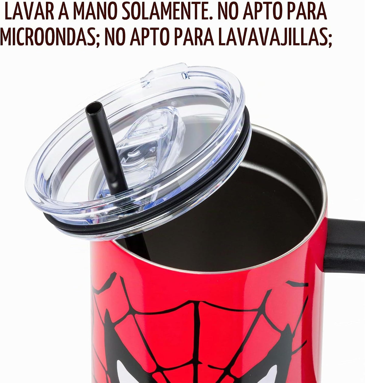 Silver Buffalo Marvel Spider-Man - Vaso de acero inoxidable, 40 onz...