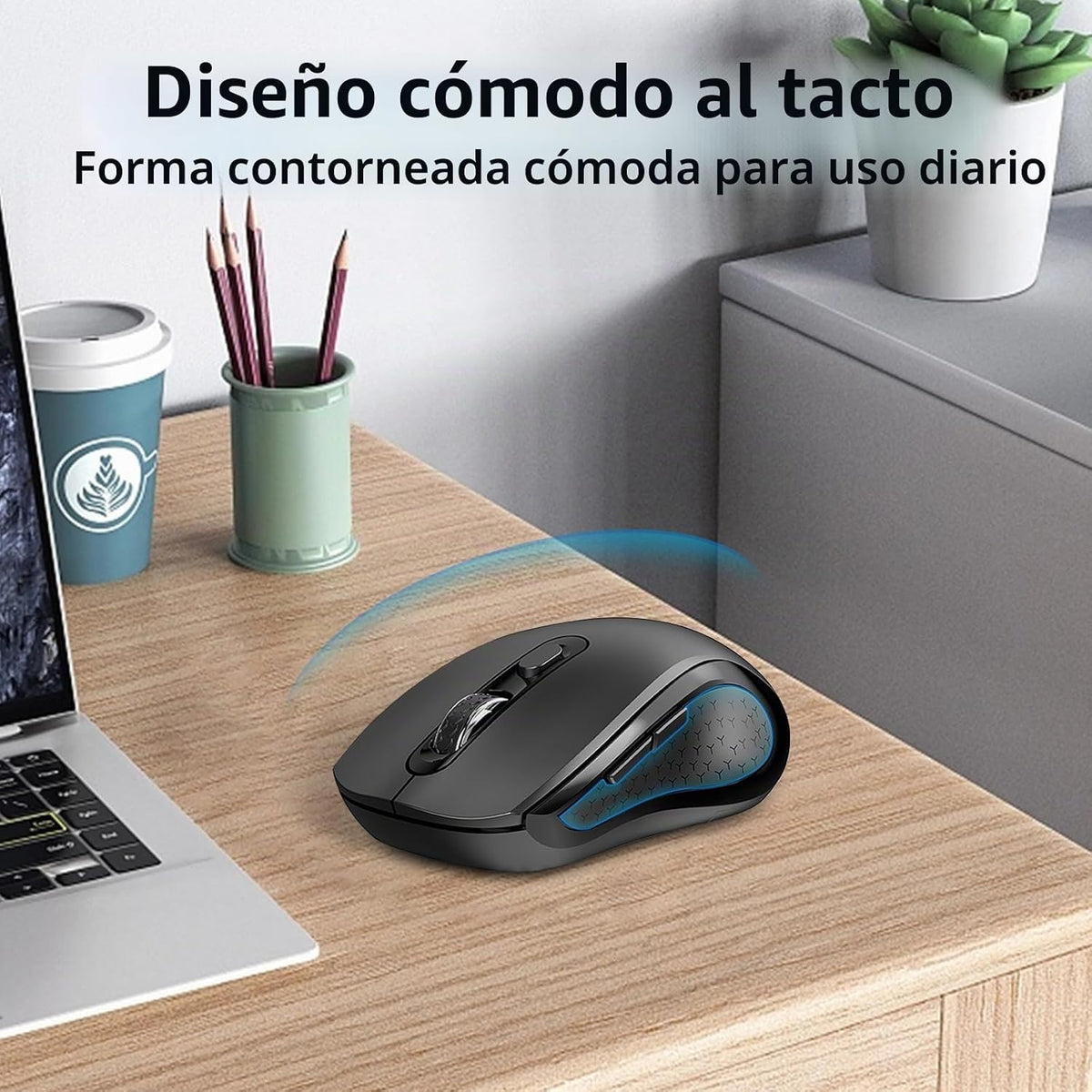 Ratón Inalámbrico Ergonómico, Ratón con Botones Laterales, 2400 DPI...