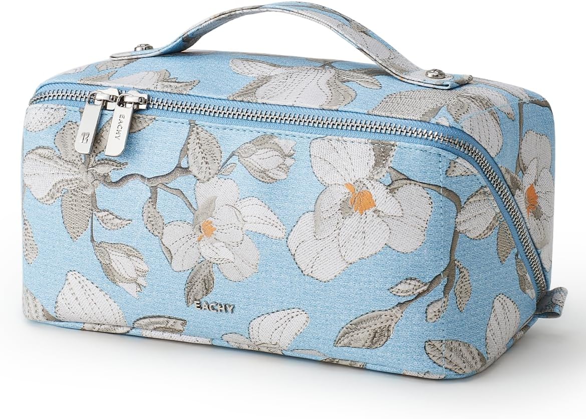EACHY Bolsa de maquillaje de viaje, bolsas de cosméticos de gran ca...