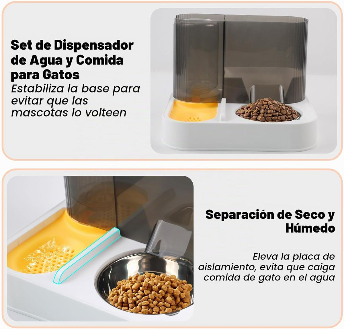 MUYG Combo de alimentador automático 2 en 1 y dispensador de agua p...