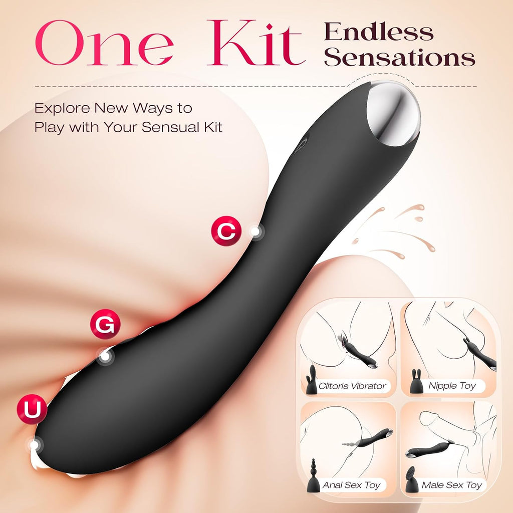 MOOLIGIRL Kits de vibrador de consolador, juguetes sexuales para mu...