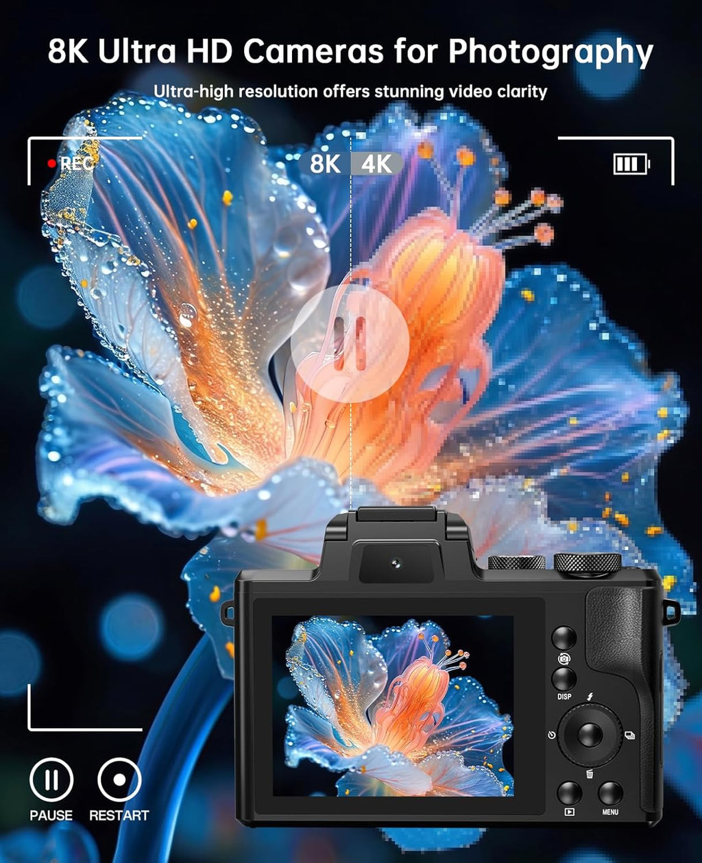 Cámaras digitales 8K para fotografía, enfoque automático 2026 88MP...