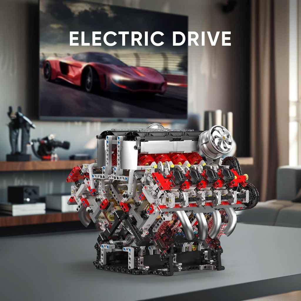 Juegos de bloques de construcción de motor Mold King V8, kit de mod...