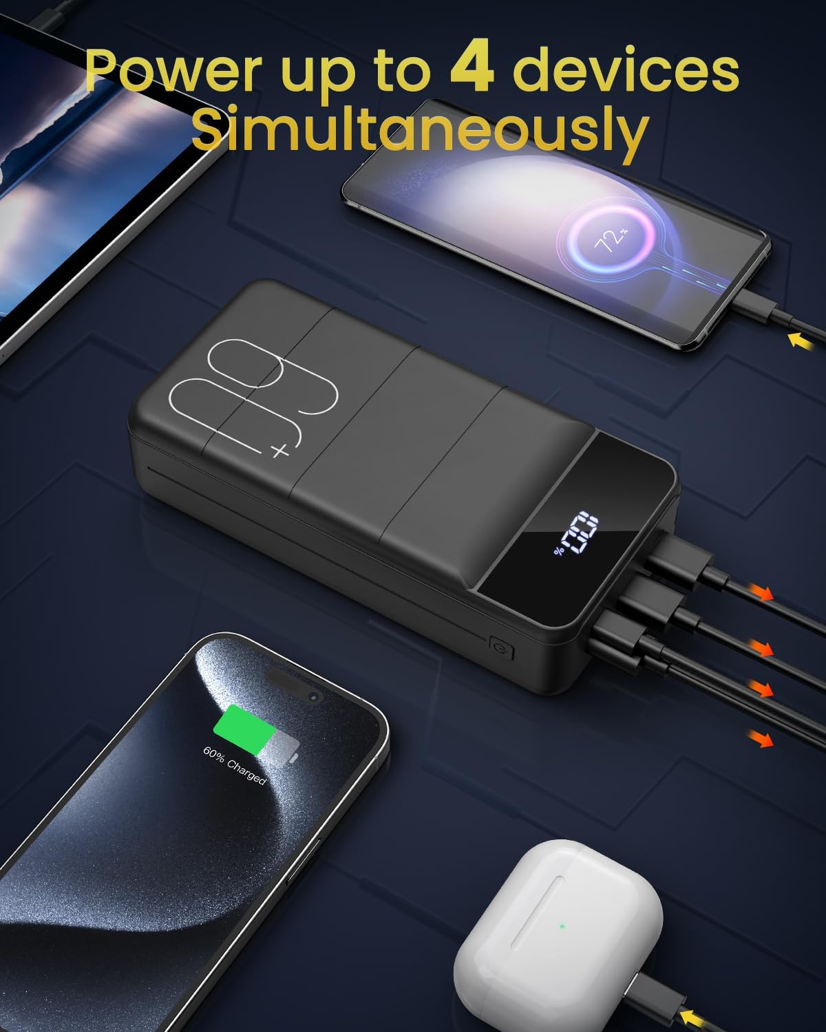 Banco portátil 60000mAh, banco de batería, cargador de teléfono por...