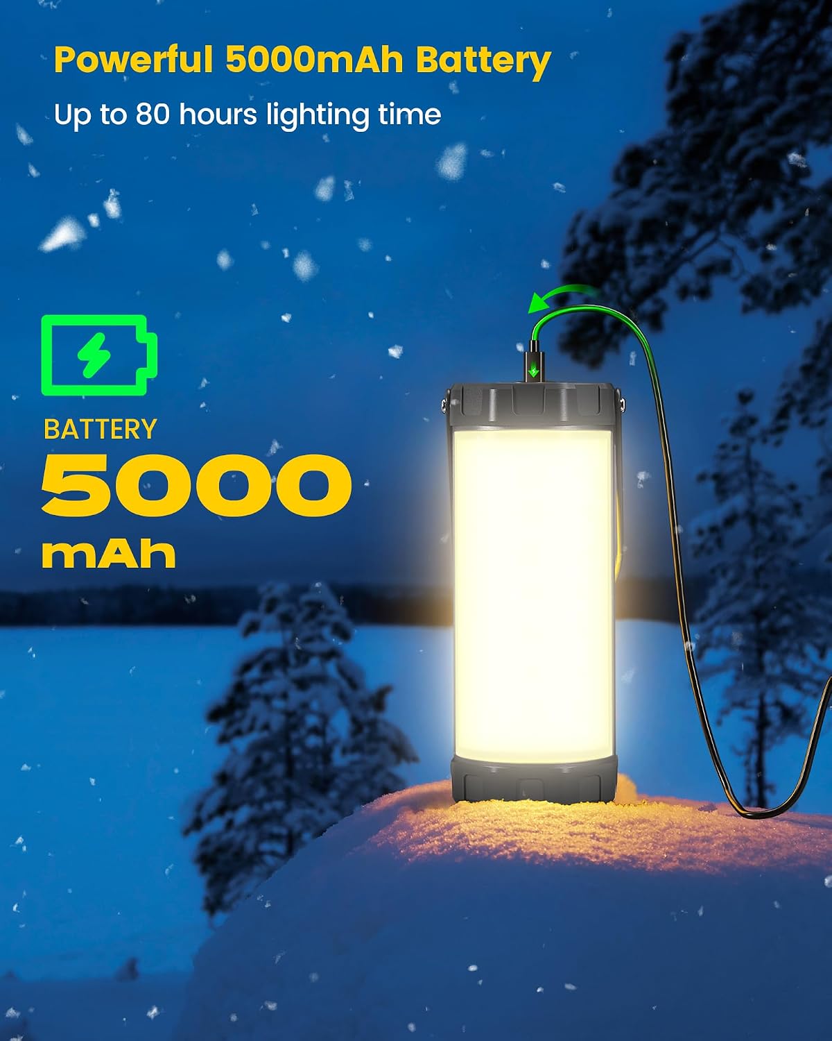 Glocusent Paquete de farol de camping con clip clásico en luz