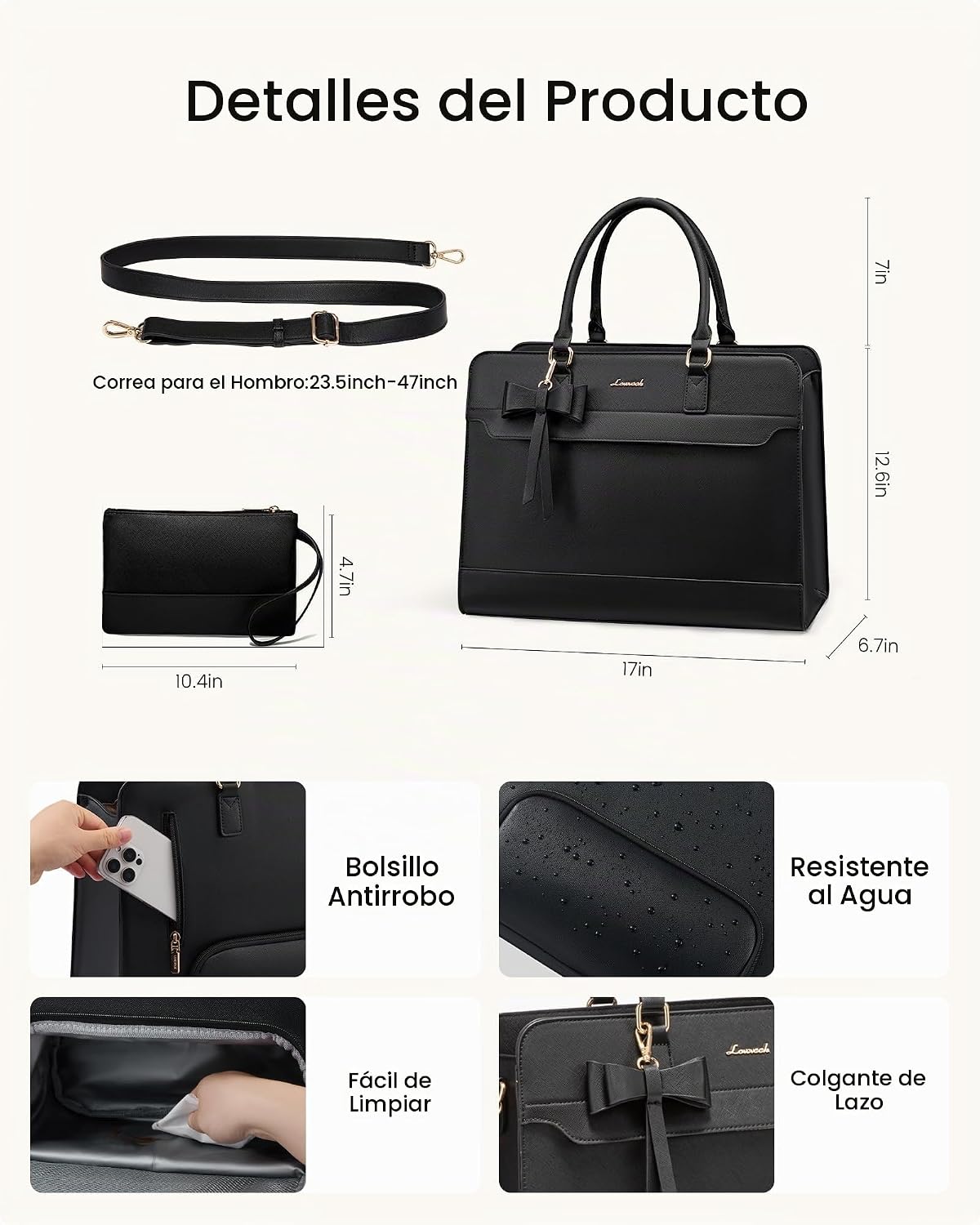 LOVEVOOK Bolsa de almuerzo para mujer, bolsa de trabajo aislada con...