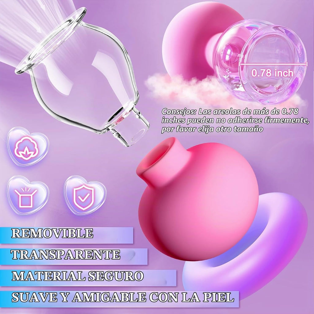Juguete sexual para pezones para mujeres, 1 par de juguetes de succ...