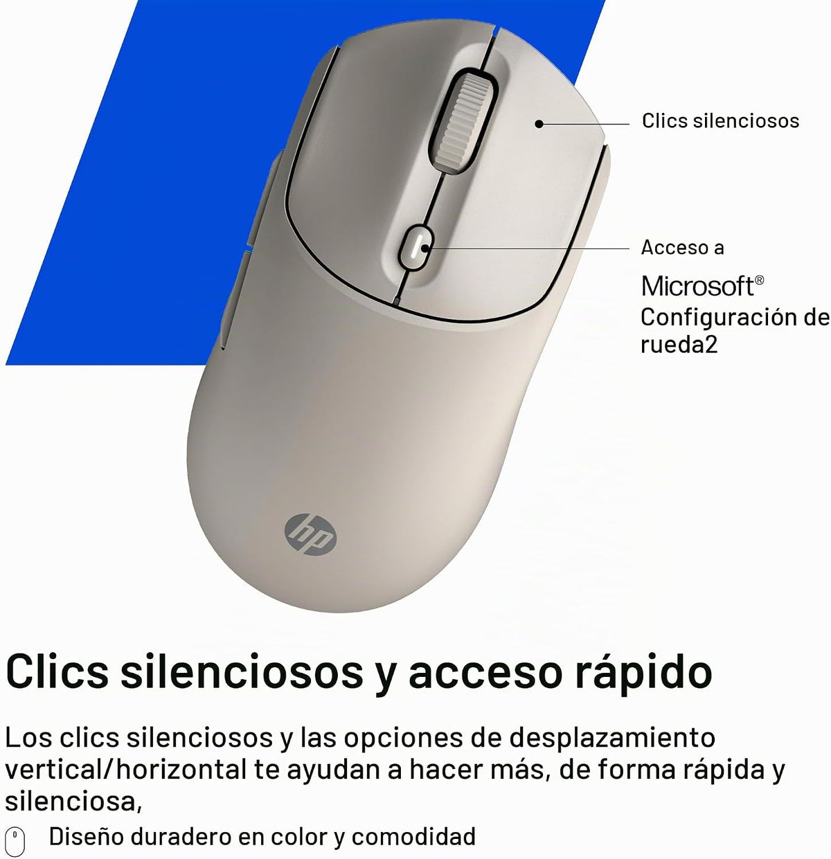 HP Ratón inalámbrico silencioso de 400, Bluetooth dual y 2.4 GHz, s...