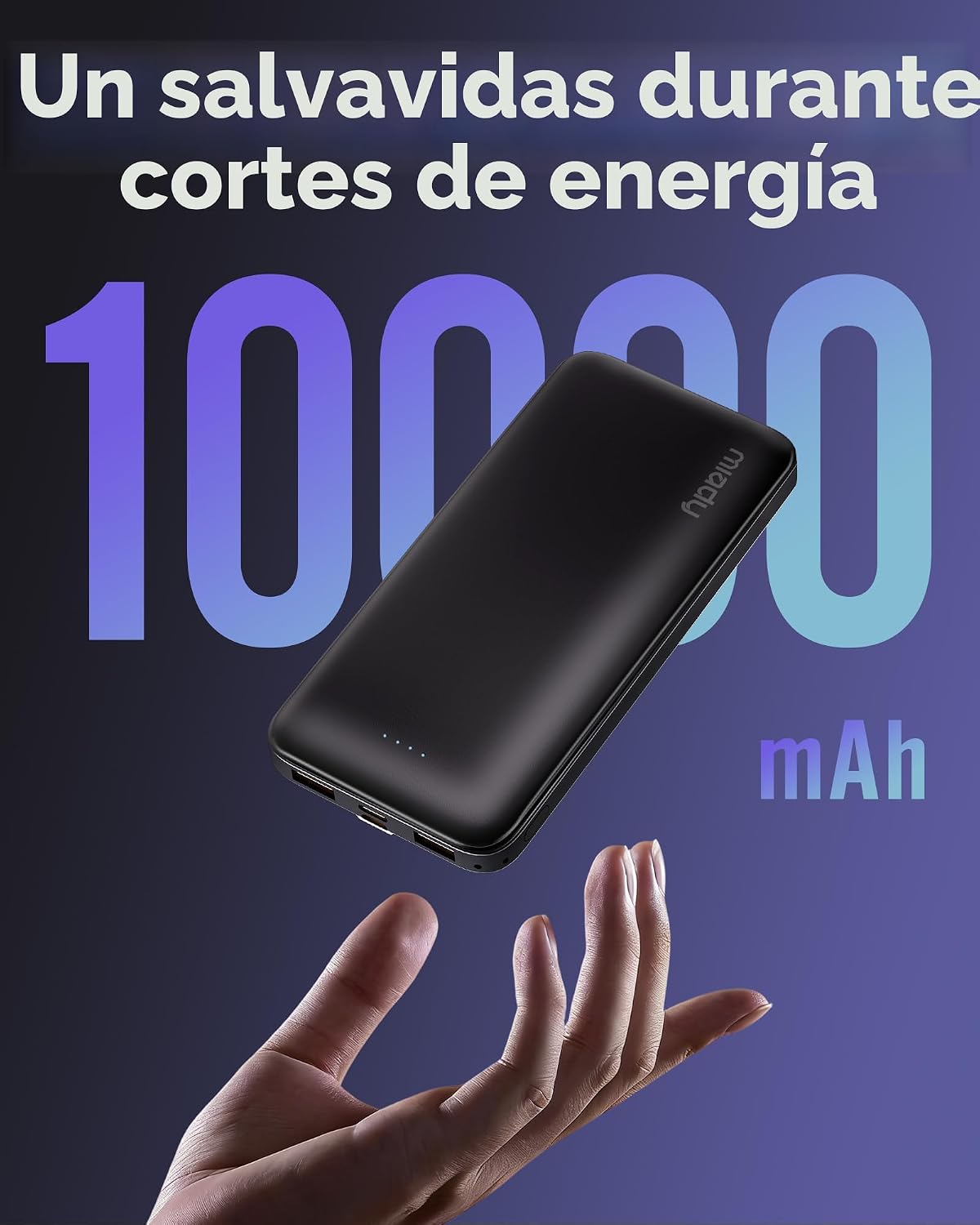 Miady Paquete de 2 cargadores portátiles, batería de viaje delgada...