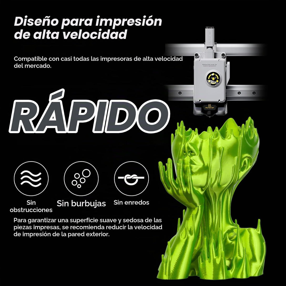 AMOLEN - Paquete de filamentos de ácido poliláctico para impresora...