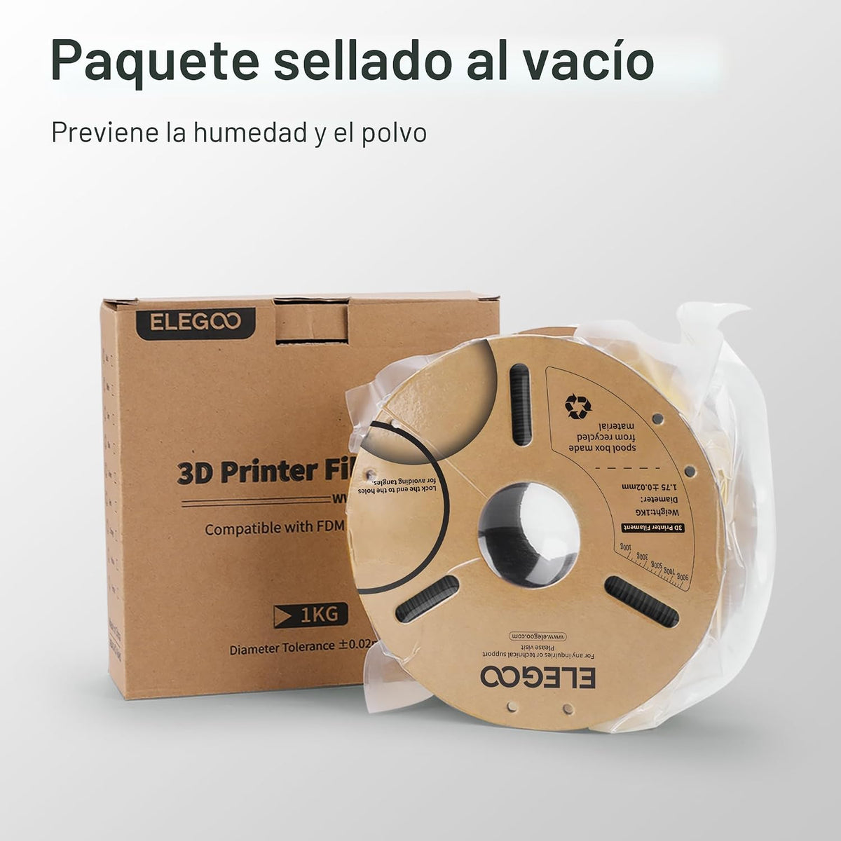ELEGOO PLA - Filamento para impresora 3D de 0.07 in, mármol, 2.2 lb...