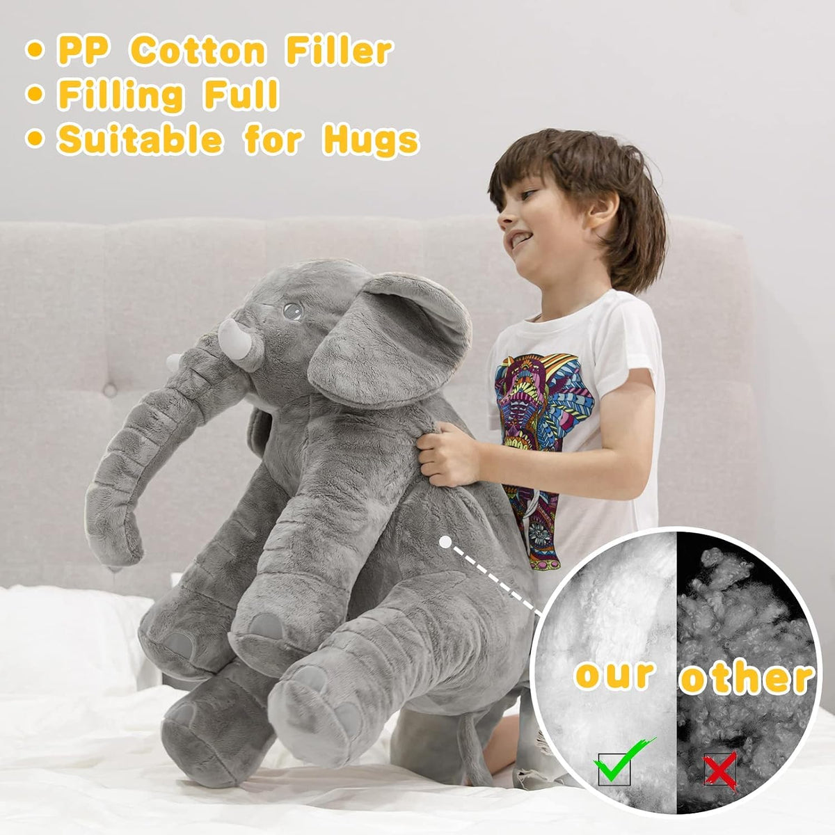 Homily Juguete de Peluche de Elefante Relleno de 24 PULGADAS Colete...