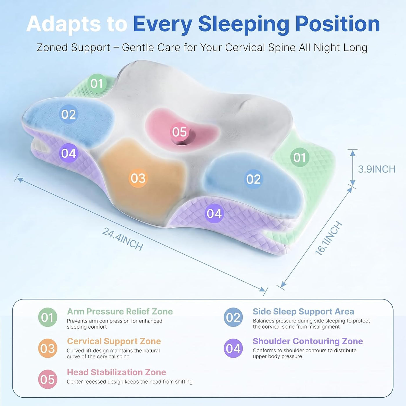 Almohada cervical para aliviar el dolor de cuello, almohada ortopéd...
