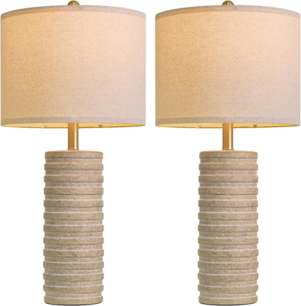 PoKat Juego de 2 lámparas de mesa de granja de 27 pulgadas para sal...