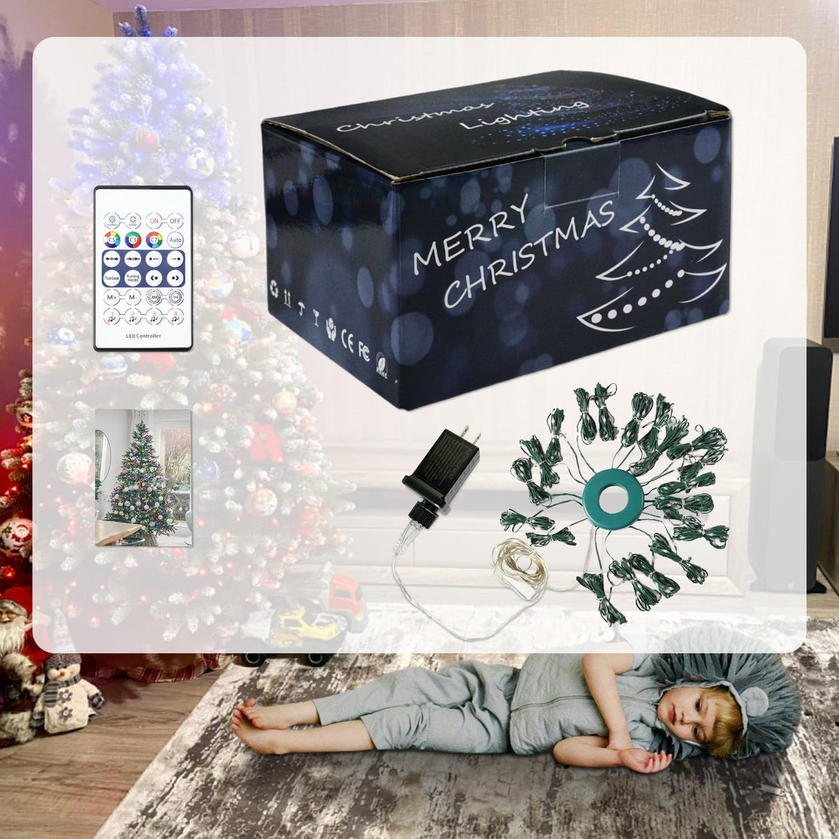 2win2buy - Cadenas de luces para árbol de Navidad con aplicación in...