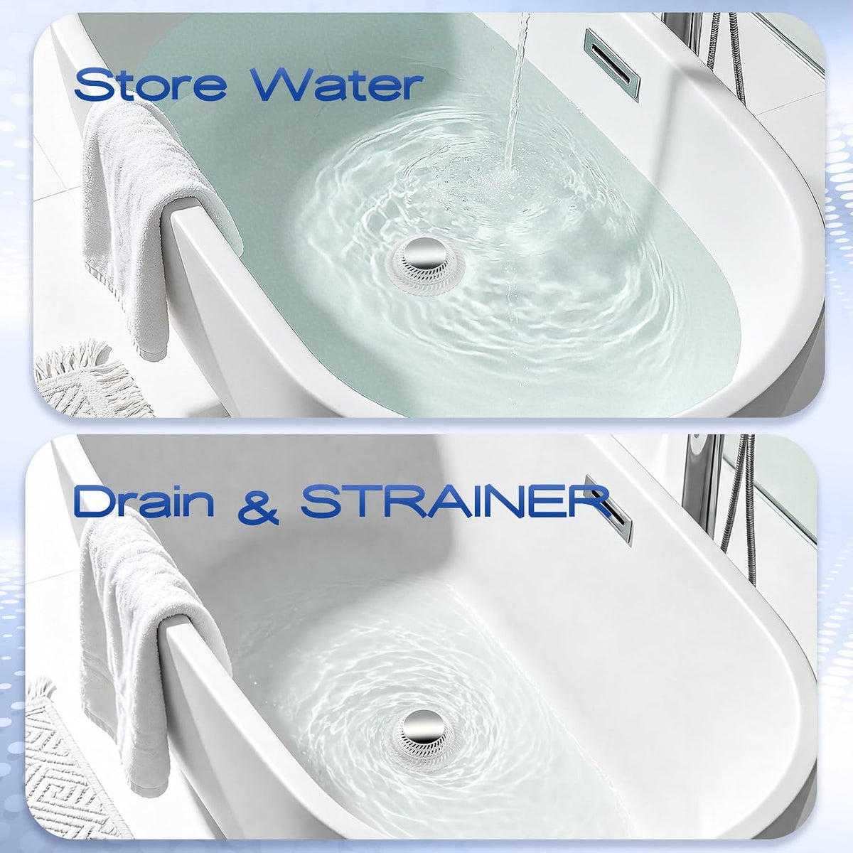 Coruspar Tapón de drenaje para bañera, tapón y colador de bañera em...