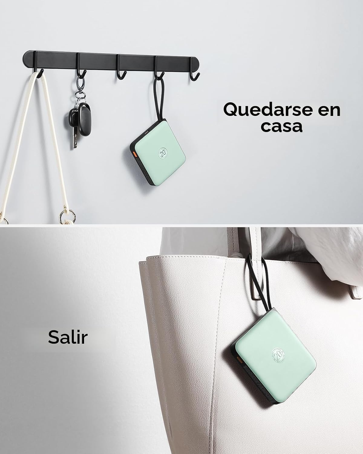 VRURC Cargador portátil con cable incorporado, batería USB C de car...