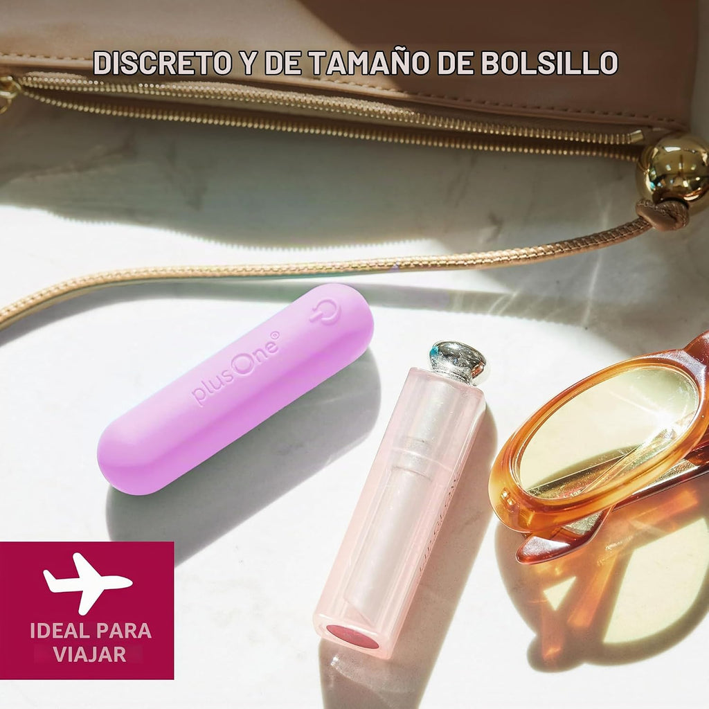 plusOne Vibrador bala para mujer - Mini vibrador de silicona, rosa...