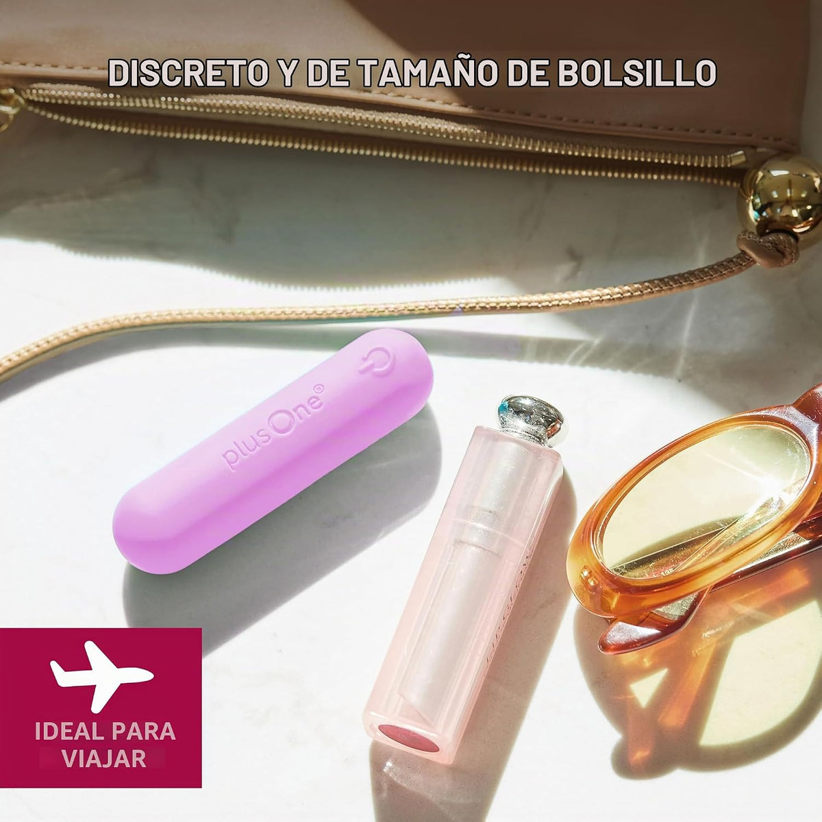 plusOne Vibrador bala para mujer - Mini vibrador de silicona, rosa...