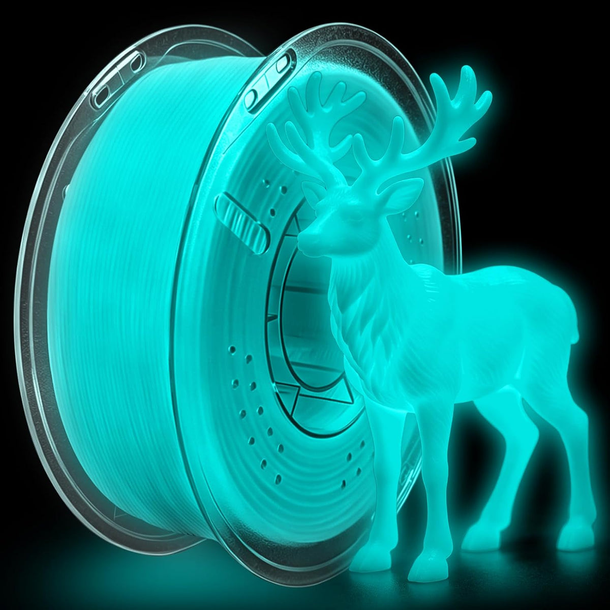 Frucindra Filamento de impresora 3D PLA+ que brilla en la oscuridad...