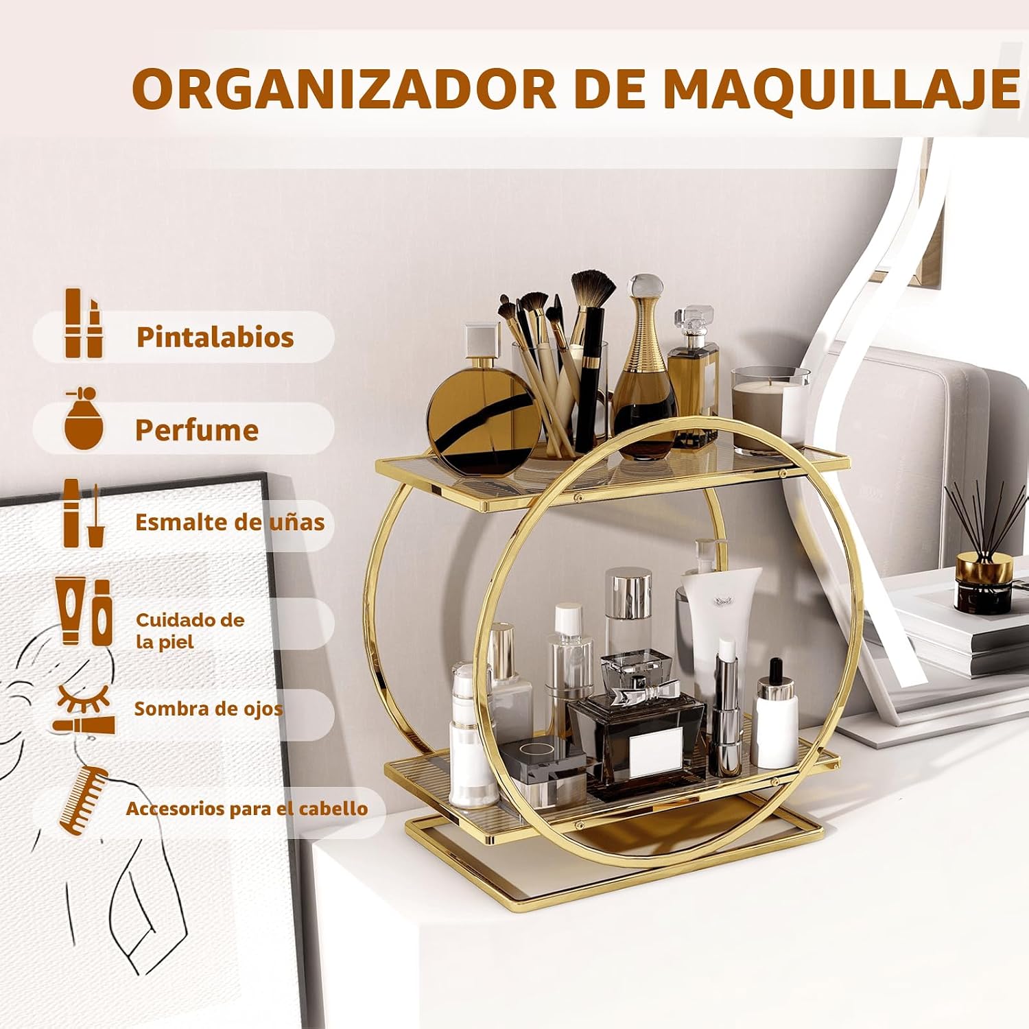 YIWANFW Organizador de perfume para tocador, organizador de mostrad...