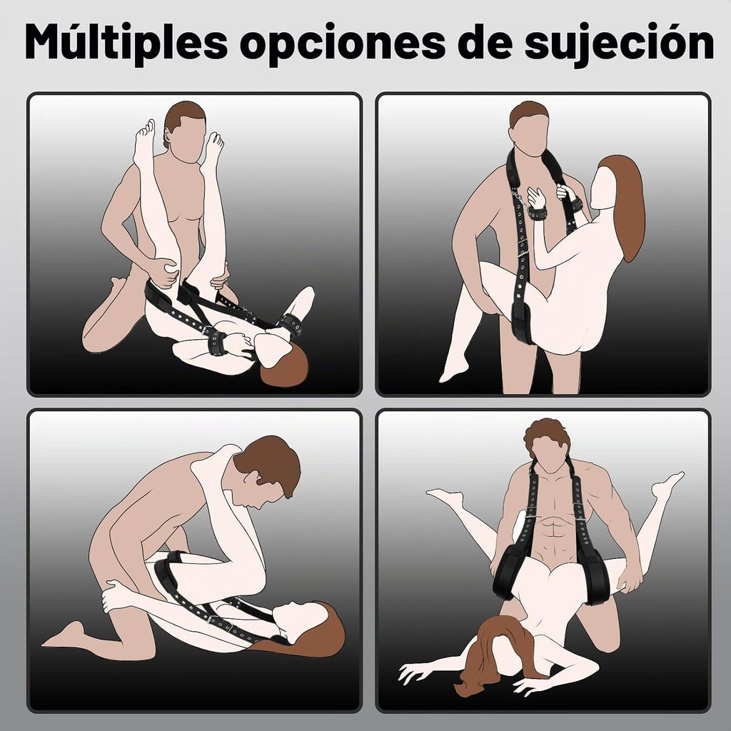 Sex Bondage BDSM Kit de restricciones de cama con esposas del cuell...