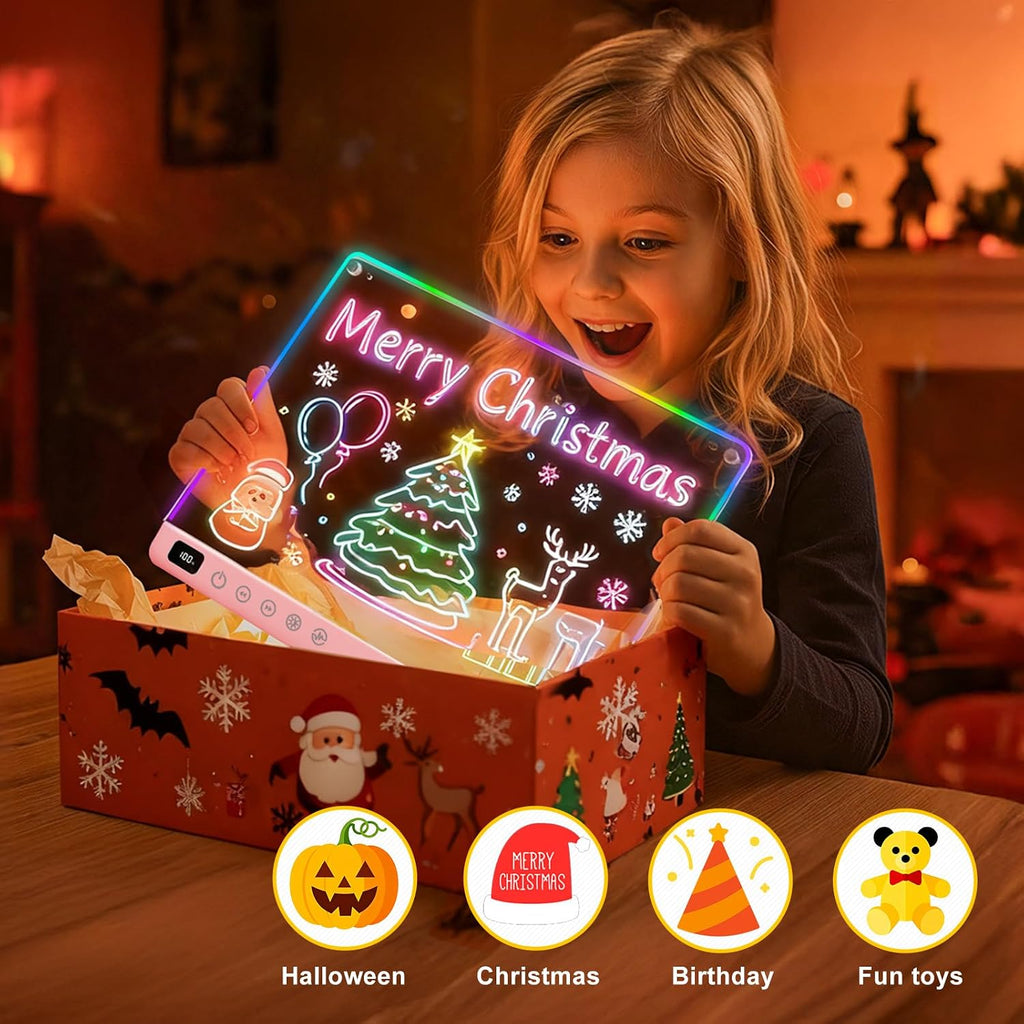 Lumiboard Tablero de dibujo LED con 13 efectos de luz, tablero de n...