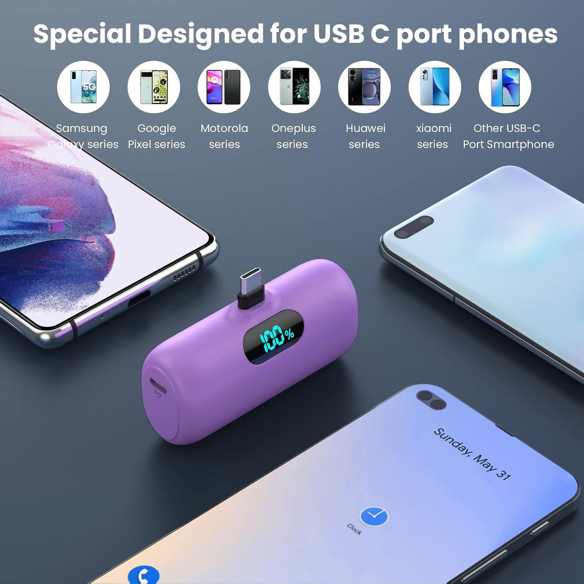 [Paquete de 2] Cargador portátil para iPhone 17\/16\/15, mini USB C...
