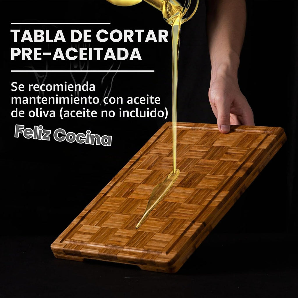 Juego de 3 tablas de cortar de bambú extra grandes (juego de 3) tab...