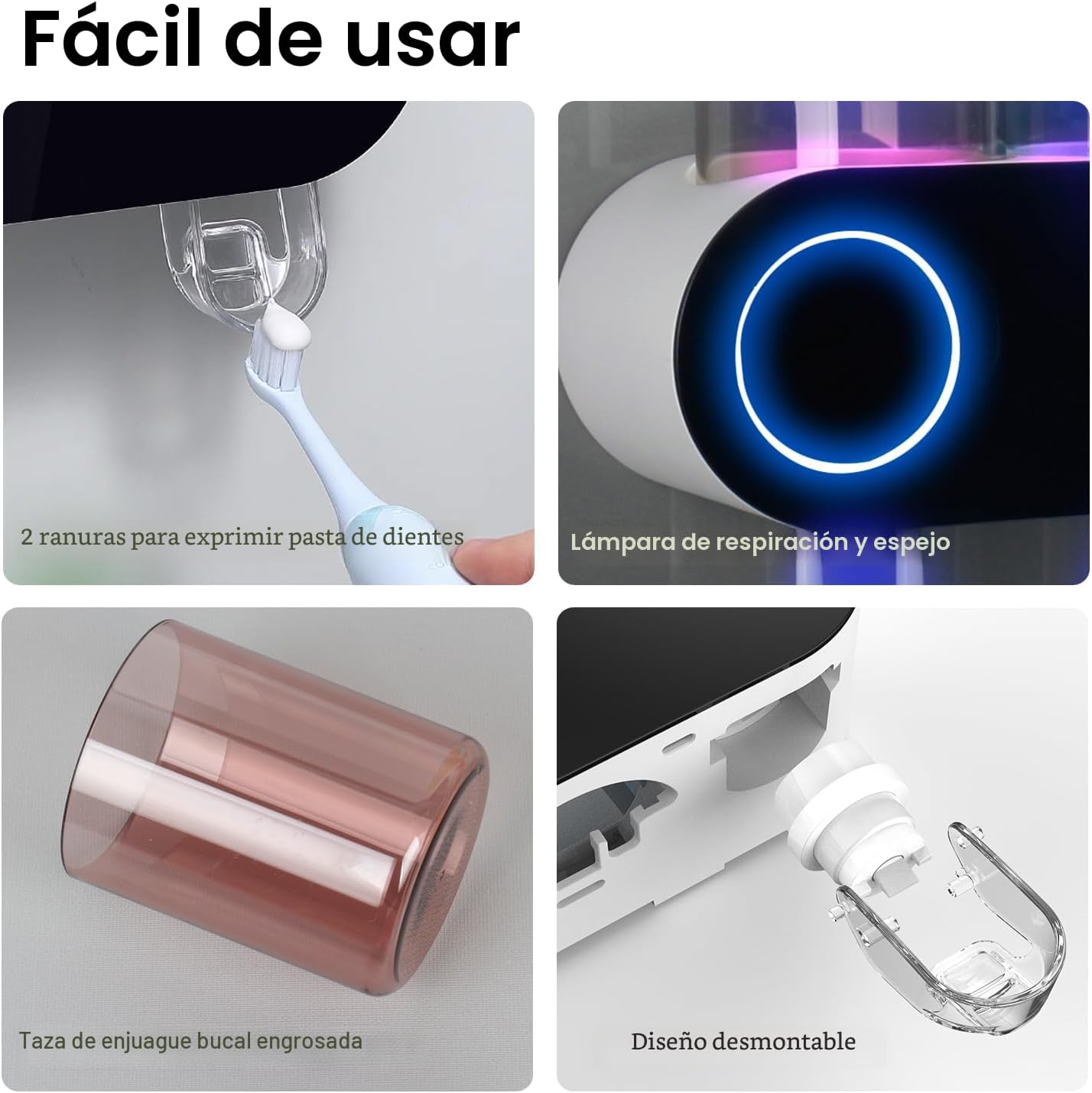 iHave Portacepillos de dientes para baños, desinfectante y soporte...