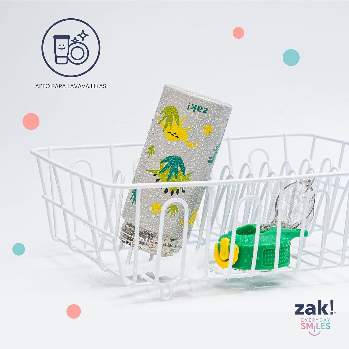 Zak Designs KPop Demon Hunters Sage - Botella de agua para niños co...