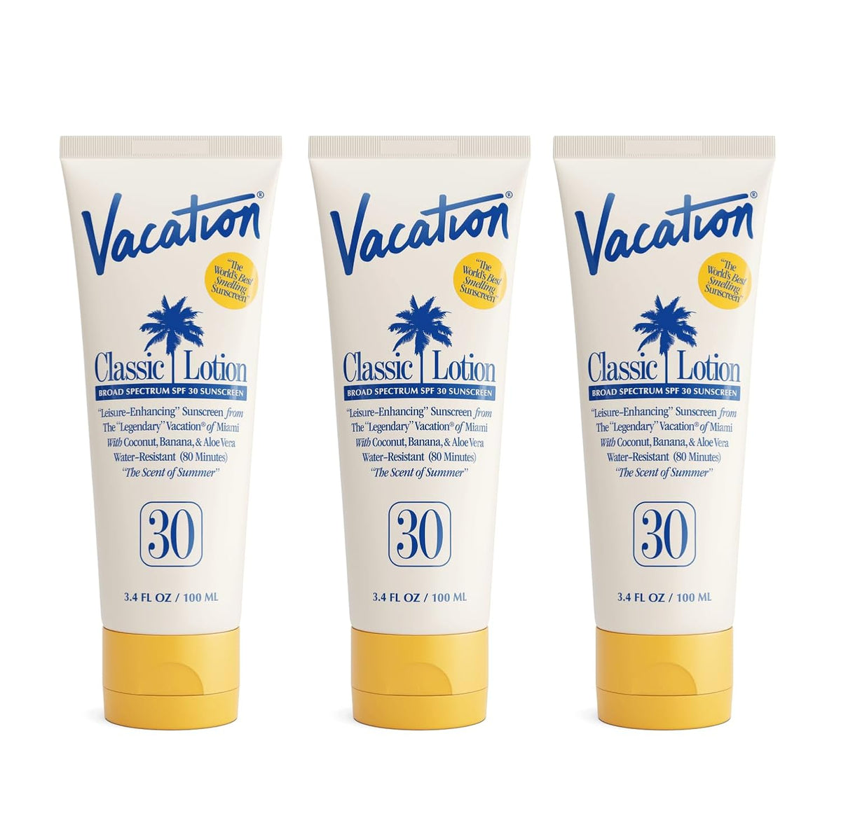 Loción protectora solar Vacation Classic SPF 30, 3.4 onzas líquidas...