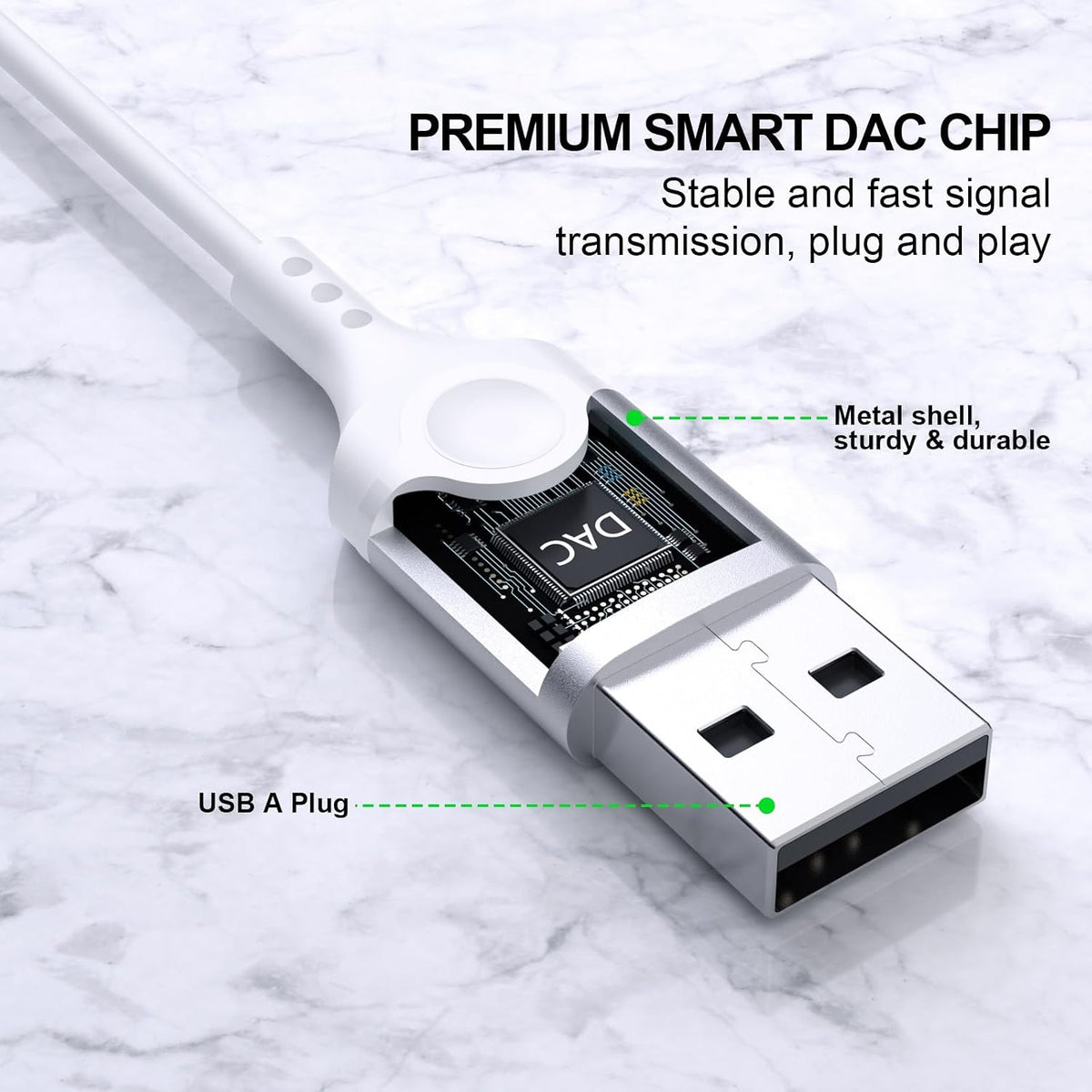 ASKUBSKU Auriculares USB con cable con micrófono para PC de 7.5 pie...