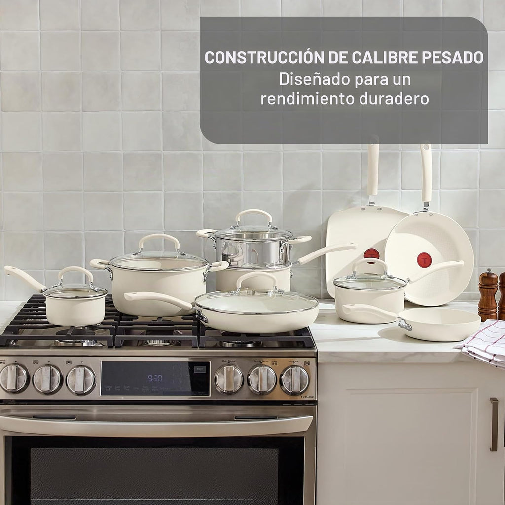 T-fal Ultimate - Juego de utensilios de cocina antiadherentes, 14 p...