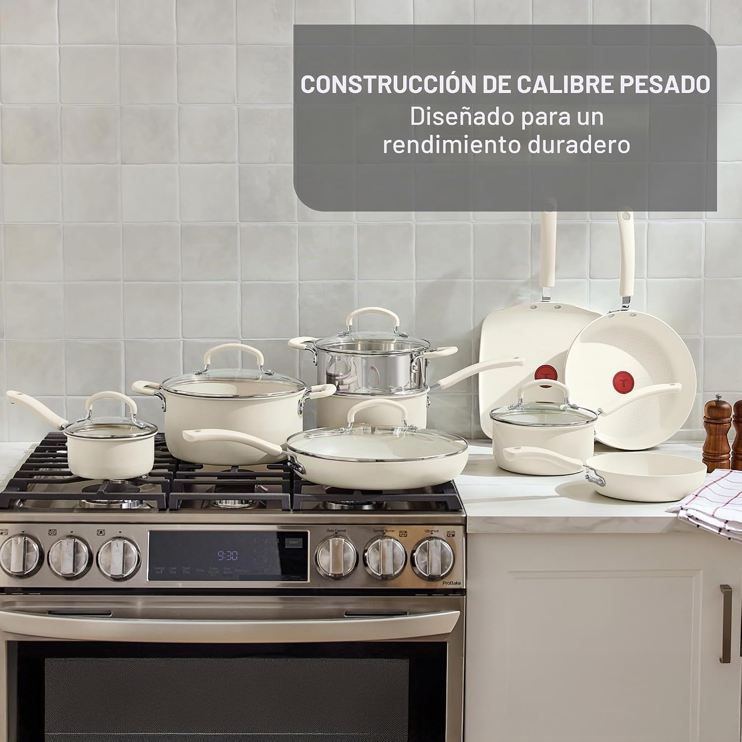T-fal Ultimate - Juego de utensilios de cocina antiadherentes, 14 p...