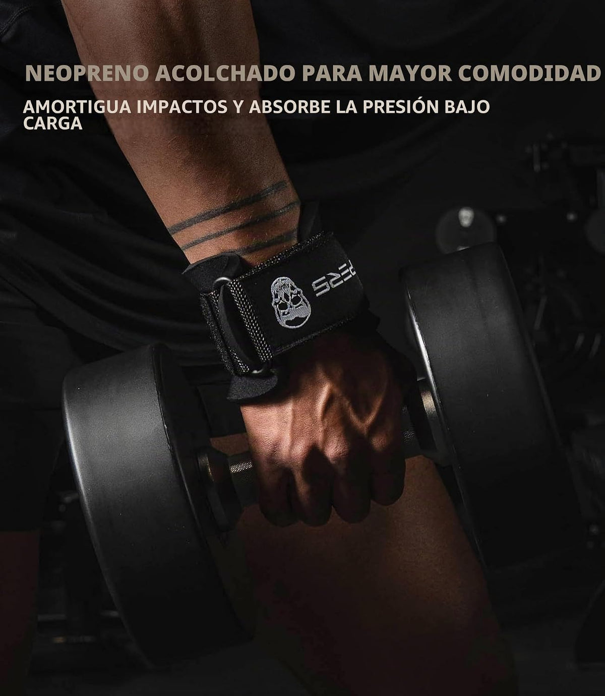 Ganchos para levantamiento de pesas Gymreapers (par), correas de mu...