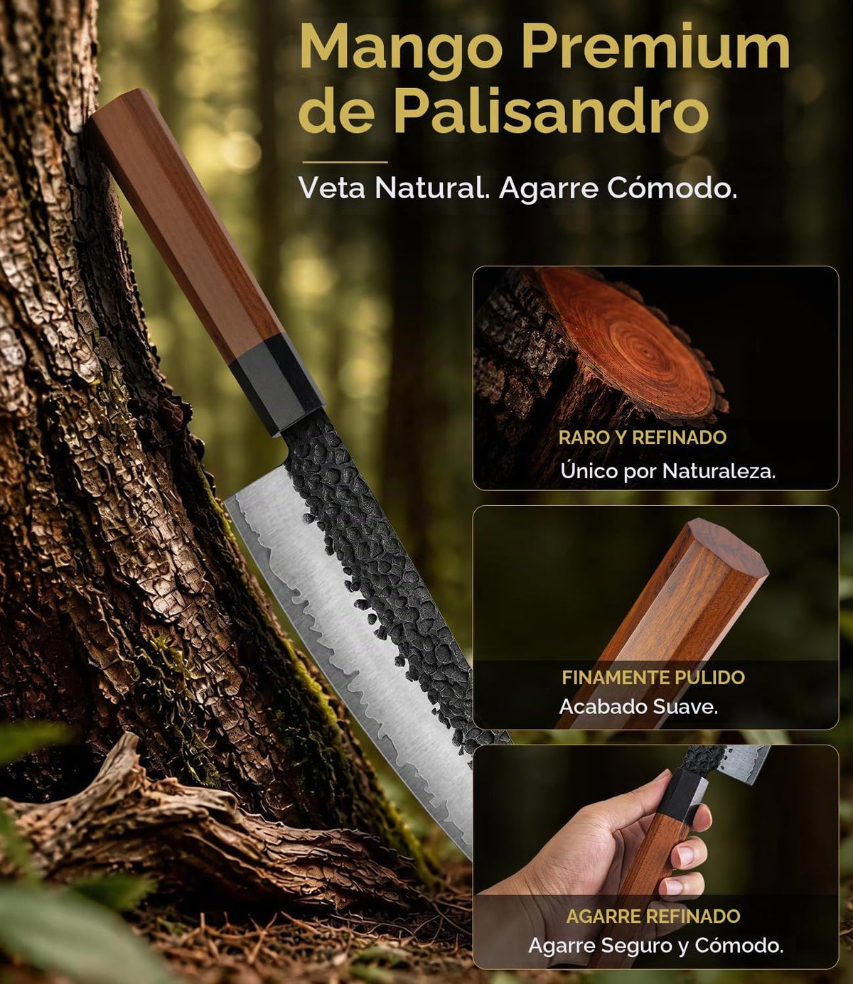 FAMCÜTE Cuchillo japonés de 8 pulgadas, cuchillo de chef profesiona...