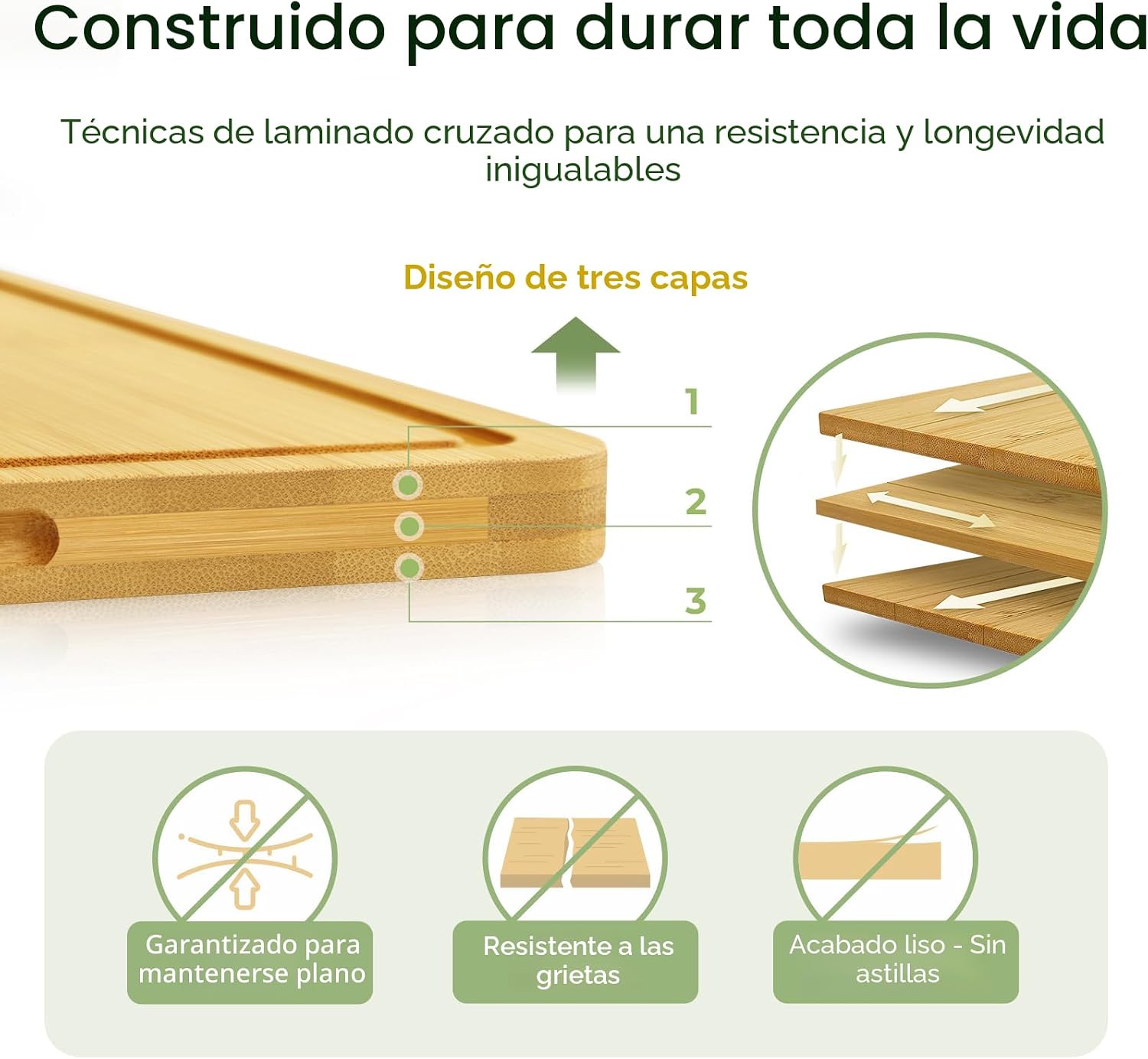 Keechee Juego de 4 tablas de cortar de madera natural para cocina c...