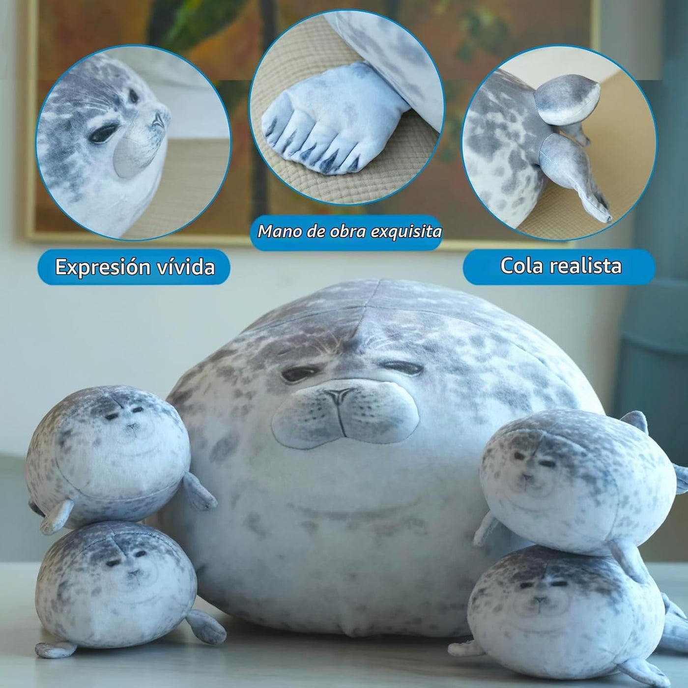 LUXSIT Almohada gordita de 20 pulgadas con 4 bebés, almohada de fel...
