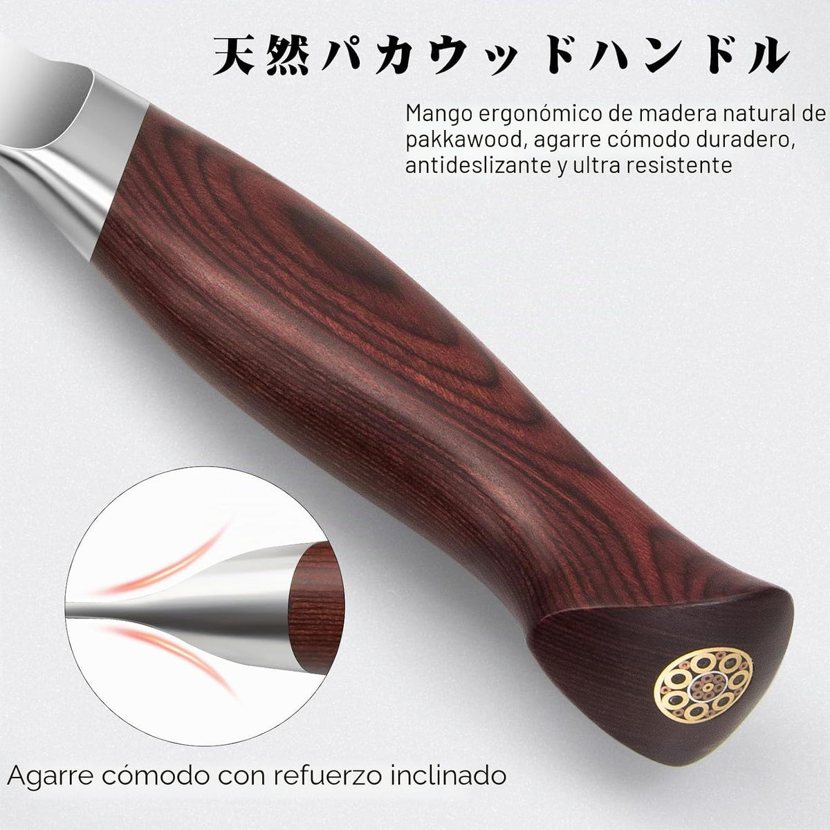 SHAN ZU Juego de cuchillos japoneses de 3 piezas, juego de cuchillo...