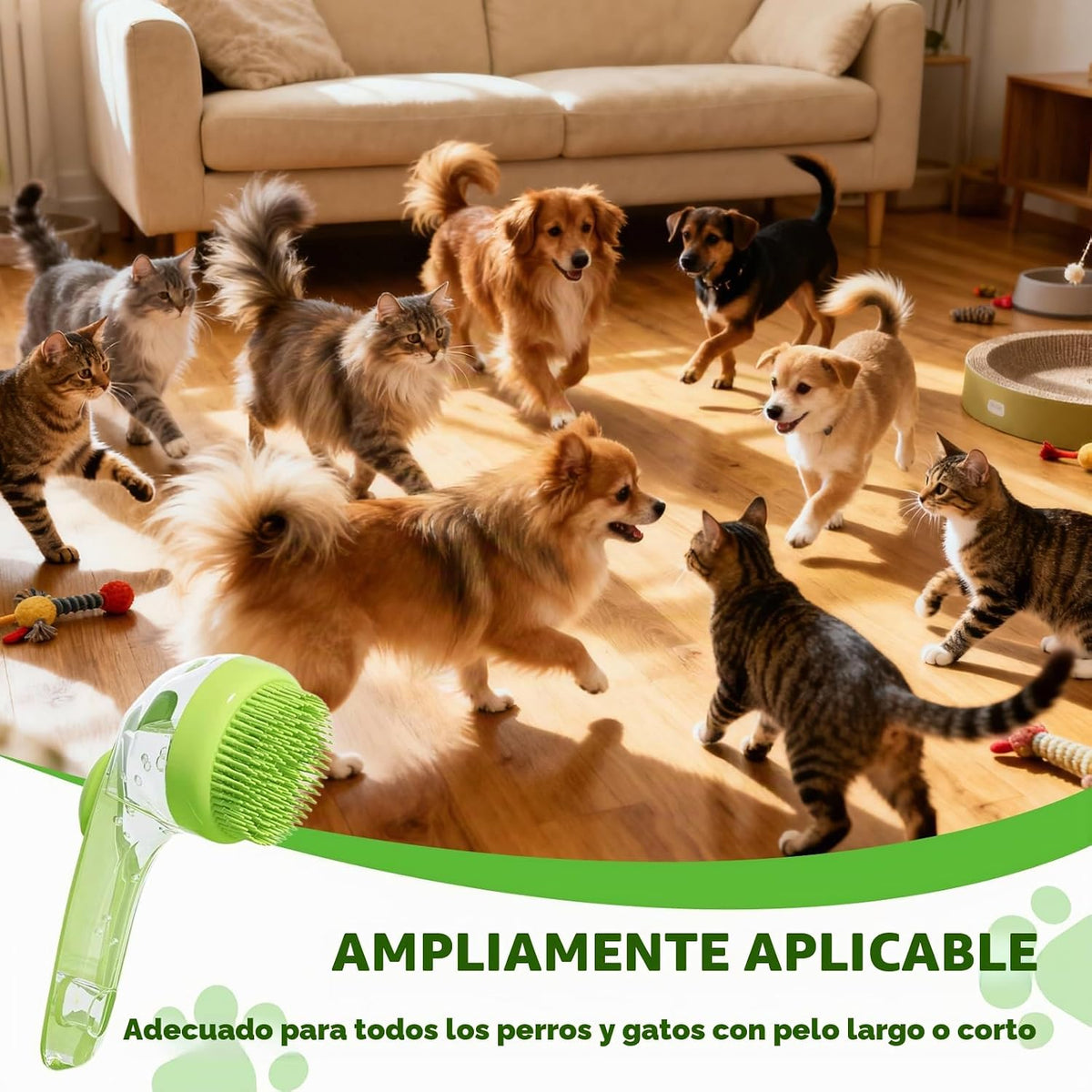 Cepillo de baño y aseo para mascotas, edición 2025, dispensador de...