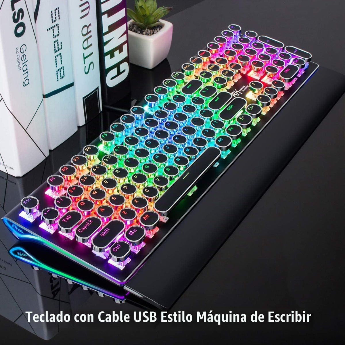 RK ROYAL KLUDGE Teclado de Máquina de Escribir S108, Teclado Mecáni...