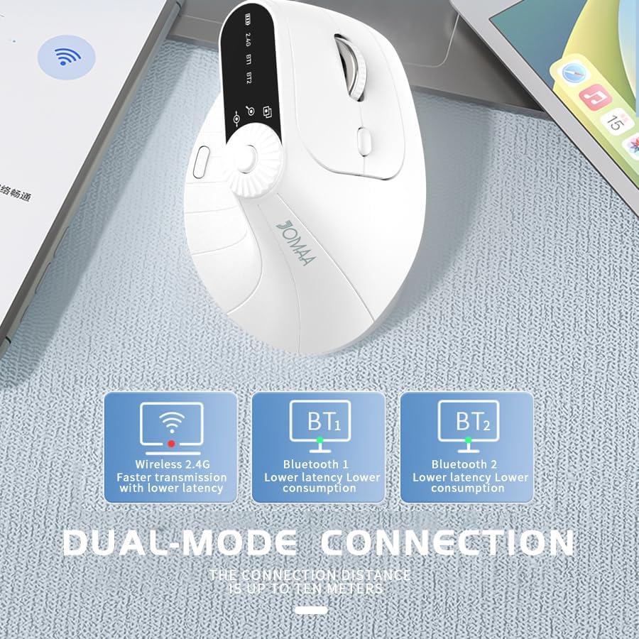 JOMAA Ratón vertical ergonómico de tres canales inalámbrico 2.4G y...