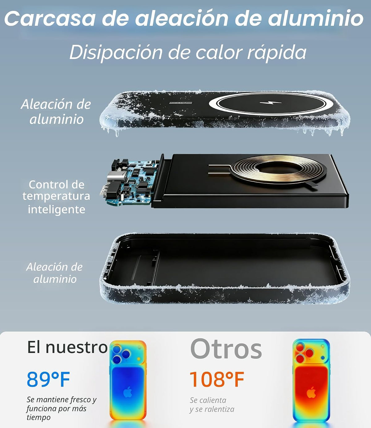 BBD Cargador inalámbrico portátil de banco de energía 12000mAh | Ba...