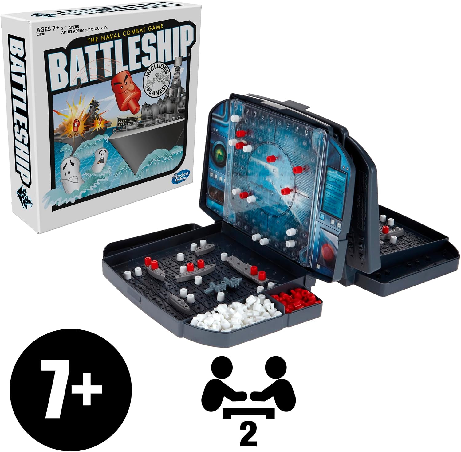 Hasbro Gaming - Juego de mesa de estrategia de batalla naval con aviones