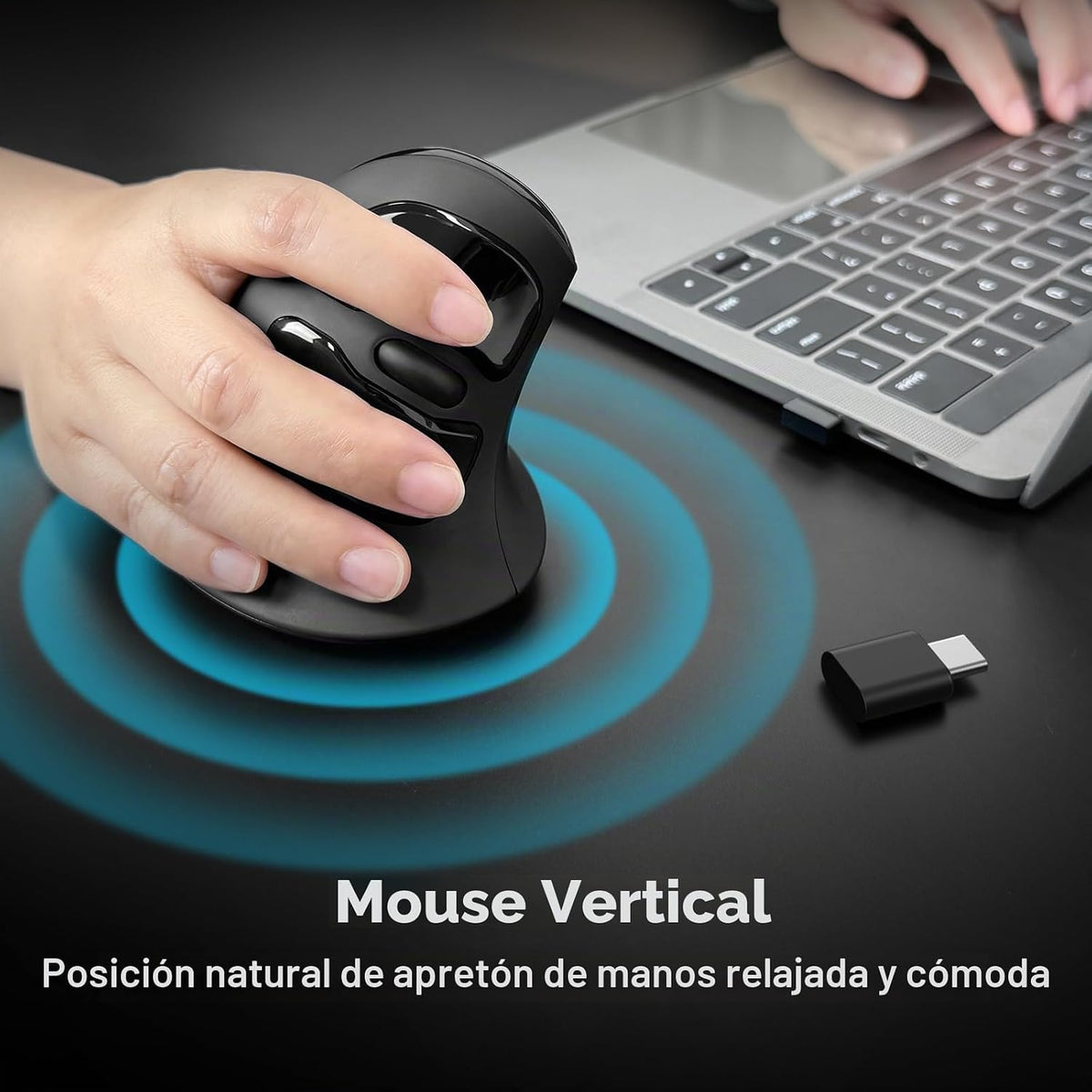 MicroPack Ratón ergonómico, ratón inalámbrico vertical con USB A y...