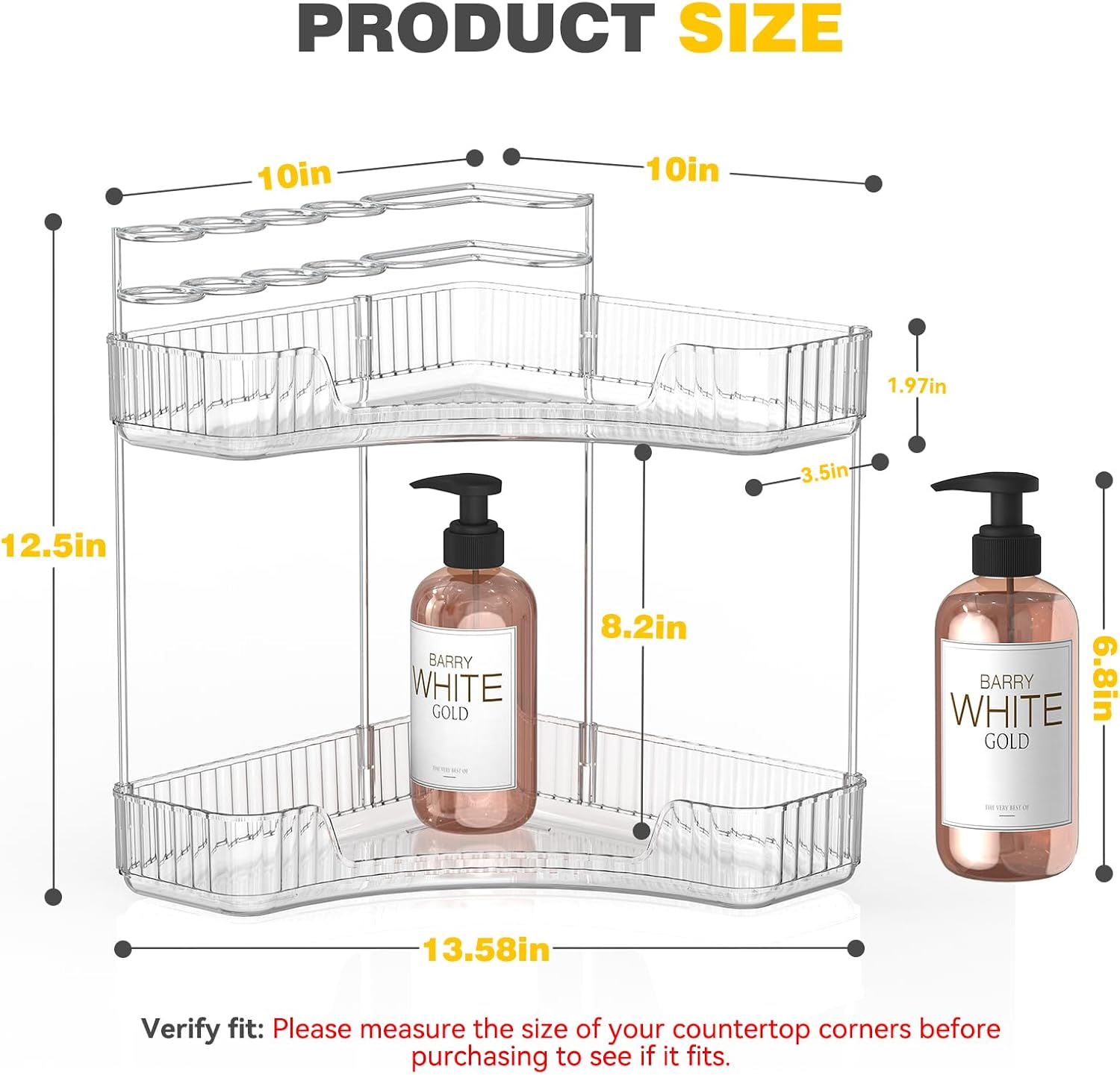 Asayuee Organizador esquinero de 2 niveles para encimera de baño co...
