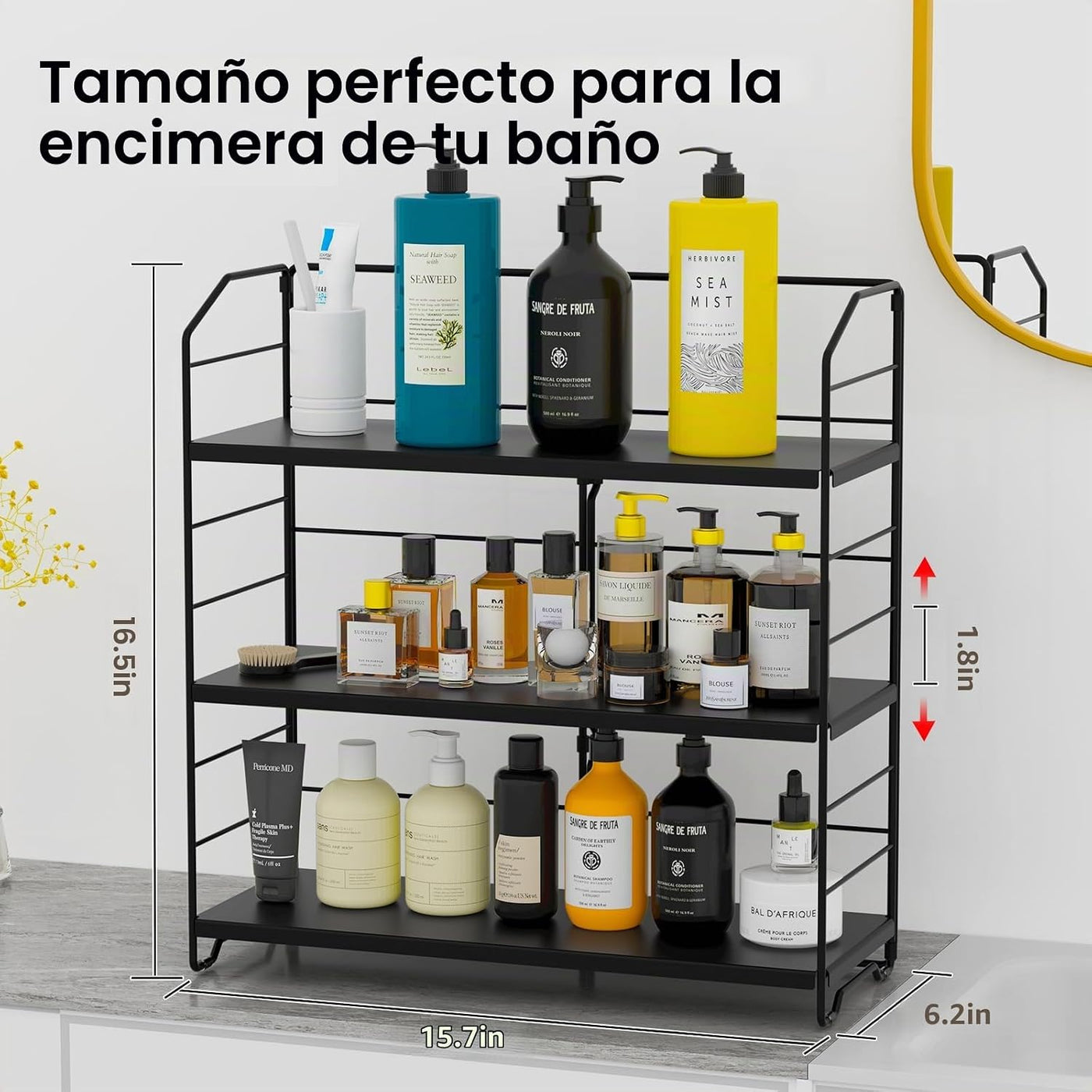 BOIVSHI Organizador de encimera de baño, organizador de encimera de...